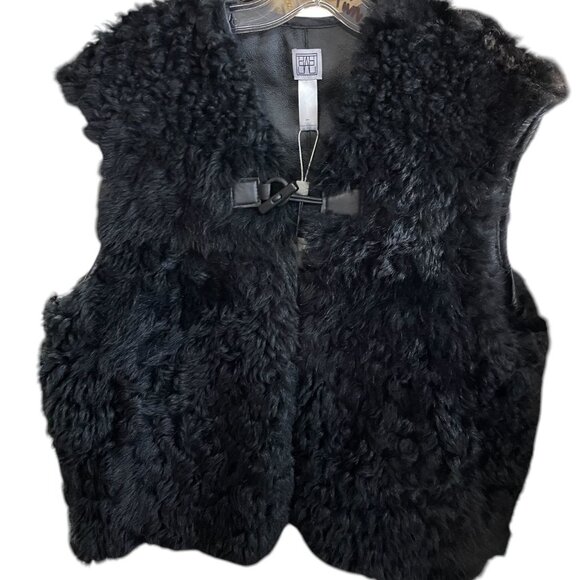 Genuine Leather Shearling Women's Vest NWT $1500 retail - Picture 1 of 14